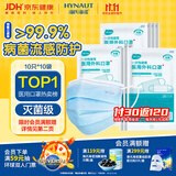 海氏海诺一次性医用外科口罩100只 灭菌级医用口罩成人防尘口罩保暖防晒