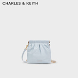 CHARLES&KEITH迷你菱格流浪包单肩斜挎双肩包包女包生日礼物送女友CK2-60782390 【S号】Sea Salt Blue海盐蓝 S