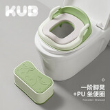 可优比（KUB）儿童马桶坐便垫辅助马桶圈坐便圈宝宝马桶垫婴儿马桶 橄榄绿PU软垫+一阶防滑脚凳