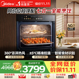 美的（Midea）【性价比标杆】55L嵌入式微蒸烤炸一体机 烤贝果 多功能复合烹饪蒸烤一体 空气炸GC5支持鸿蒙智联