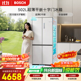 博世（BOSCH）小平安502L十字门冰箱 2026新品 新一级能效 抗冷凝 抗菌净味 超薄嵌入式 家用电冰箱KCB89E420C