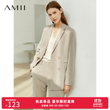 AMII女装2026职业西服套装女夏季新款休闲外套时尚西装两件套 卡其(西装) XL (170)