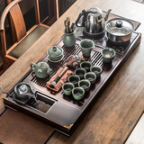 豪峰2026新款整套茶具套装烧水壶一体实木茶盘家用泡茶壶送国庆节 6号【实木茶盘/智能电器/哥窑茶具】80*40cm
