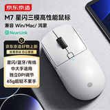 京东京造M7星闪三模鼠标 无线鼠标办公高端 有线/蓝牙/2.4G/星闪 轻量化电竞游戏适配人体工学Win系统 白色