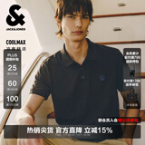 杰克·琼斯（JACK&JONES）26年夏季新款翻领polo衫男士凉感商务休闲短袖t恤刺绣品牌男装 黑色E40 M (175)