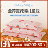 原野春荞荞麦枕头儿童护颈枕加长1-2-6-12岁以上荞麦皮壳宝宝专用四季通用 纯棉贡缎-莓兔甜心【10A抑菌+升级双层芯】 单只 25cm*51cm (小号:1-3岁)自由拆洗