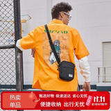 稻草人男士随身旅行休闲单肩斜挎包手机帆布小背包迷你骑行时尚通勤迷你