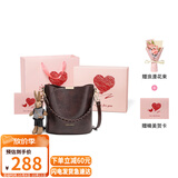 YUYULA牛皮包包女包斜挎水桶包通勤轻奢单肩包生日礼物高级感送女友老婆