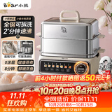 小熊（Bear）电蒸锅 炖蒸煮一体自动断电2层蒸锅家用3-4人 不锈钢分体可拆18L大容量小食光多功能锅 DZG-RA8N5
