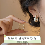 LANSILL滴釉耳环女轻奢小众设计感高级耳扣耳圈2026新款气质耳饰时尚 奶白色滴釉耳环E3271