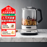 摩飞电器（Morphyrichards）养生壶煮茶器煮茶壶智能升降电水壶烧水壶电热水壶迷你玻璃花茶壶黑茶 1.7升 MR6088白