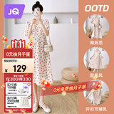 婧麒（JOYNCLEON）孕妇装夏季孕妇连衣裙薄款大码宽松波点碎花长裙 桔 M Jly157192