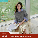 茵曼（INMAN）麻花红色翻领针织衫女2026秋季新款长袖POLO领套头厚毛衣上衣 格调灰 M