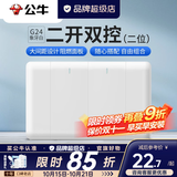 公牛（BULL）G24经典白开关插座面板118型二位组合插座十孔10孔网络电视插座 （二位）二开双控