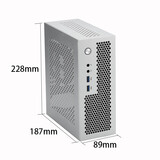 SKTC A09迷你台式机ITX17*17主板小1U电源3.8L全新HTPC电脑空机箱可立可卧 银色USB3.0