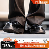 Mr.A德比鞋男款圆头大头鞋黑色工装鞋通勤马丁靴厚底增高休闲皮鞋MRA 亮面黑 基础款 | 女码正码-男码偏大 42 男码