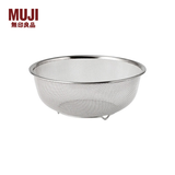 MUJI 不锈钢沥水盆 厨房 洗菜盆 家用 L 直径约22.5cm×高9cm