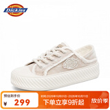 Dickies女士帆布鞋潮流休闲鞋子布鞋低帮百搭平底鞋 卡布奇诺 37