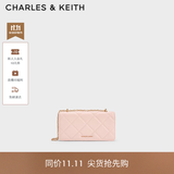CHARLES&KEITH质感菱格链条小方钱包女包包女包生日礼物送女友CK6-10680924 SOFT PINK浅粉色 XS