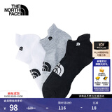 北面（The North Face）运动袜子通用款中筒户外徒步耐磨透气舒适3双装26春夏新品|3RJC 3G7/宇宙黑/雪峰白 L/26-28cm