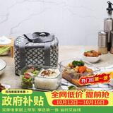 乐扣乐扣（LOCK&LOCK）耐热玻璃保鲜盒微波炉饭盒上班学生便当盒分隔餐盒配便当包两件套
