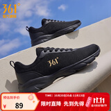 361°运动鞋男鞋秋冬新品防泼水耐磨防滑加绒黑色通勤鞋运动减震跑步鞋 曜石黑 42