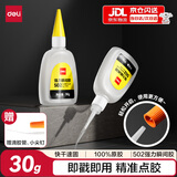 得力（deli）502胶水 瞬间胶强力胶 准确点胶 无痕胶透明胶粘剂 可粘金属陶瓷木材 30g单支凑单 7199