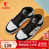 乔丹男鞋加绒高帮板鞋保暖棉鞋皮革面减震休闲运动鞋子 白色黑色 热销中.... 42