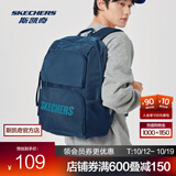 斯凯奇（Skechers）双肩包大容量简约旅行背包电脑包潮流大学生运动休闲高中书包 藏青色/002Z 20-30升