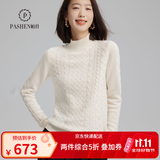 帕什羊绒衫女半高领100山羊绒秋冬厚款针织毛衣女PS-06 本白 XL (120-135斤)