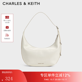 CHARLES&KEITH复古柔软新月包腋下包斜挎包生日礼物送女友CK2-40782526 Cream奶白色 中包