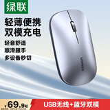 绿联无线鼠标蓝牙鼠标 适用苹果华为笔记本电脑iPad平板 轻音办公可Type-C充电轻薄便携双模鼠标 M256