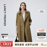朗姿【25h风衣 Basic衣橱】朗姿25王楚然王安宇同款情侣款风衣通勤风 棕色 XS