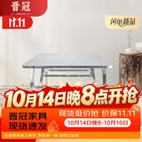 晋冠不锈钢桌子折叠户外桌食堂吃饭桌长方形餐桌面馆快餐桌 0.8米方桌