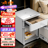虎牌保险柜家用小型指纹密码保险箱智能一体式无线充电首饰收纳床头柜防盗隐藏式保管柜 岚图55cm 白色