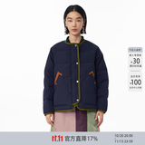 幻走（MOVEUP）冬季新款.FUN系列圆领撞色包边设计师短款羽绒服女 深宝蓝 M