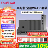 锐捷全屋WiFi6面板ac+ap套装 1拖11家用无线子母路由智能家居 10口一体机+POE交换机+AP*11 深空灰