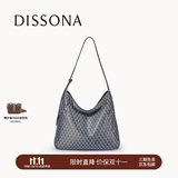 DISSONA【董洁同款】迪桑娜女包幸运锦囊hobo包单肩斜挎包手提包礼物 深灰色-大号（事业灰）