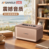 山水（SANSUI）A5家庭高音质无线蓝牙音箱低音炮立体环绕大功率家用便携桌面迷你音响功放一体机大音量音乐播放器