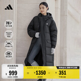 adidas通勤羽绒服 休闲长款鸭绒男女秋冬阿迪达斯官方轻运动   黑色   XXS