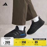 adidas ADIPUFF面包鞋保暖一脚蹬柔软休闲棉鞋男女阿迪达斯轻运动 黑色（推荐选大半码）   43