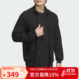 阿迪达斯（adidas）外套男装2026年春秋休闲运动服防风针织训练健身上衣夹克 JI8703/针织-立领/ 武极系列/黑色 M