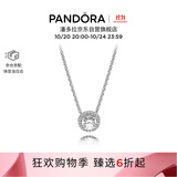 潘多拉（PANDORA）经典优雅锁骨项链颈饰925银闪耀单钻高级简约气质送女友生日礼物