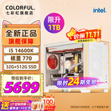 七彩虹【24期免息】海景房i5 14600KF RTX5060TI 5070TI 橘猫定制款 电竞游戏设计AI电脑主机台式组装机 配一：14600K丨32G丨1TB 官方全新保障