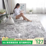 梦蜓长绒丝毛客厅地毯茶几卧室飘窗床边毯垫  简约银灰200*250cm