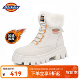 Dickies女士雪地靴女靴加绒马丁靴加厚保暖棉靴高帮休闲靴子 米色 36 