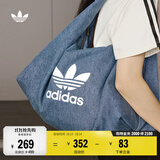 adidas「云朵包」牛仔风大容量运动挎包女子阿迪达斯官方三叶草 制服蓝 NS