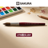 樱花（SAKURA）马毛画笔 水粉油画笔丙烯长杆美术颜料刷初学者水彩笔圆头18号美术写生