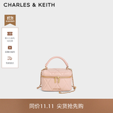 CHARLES&KEITH菱格链条手提斜挎小方包盒子包包女包生日礼物送女友CK2-80782534 粉红色Pink（新色） 小包