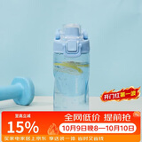 乐扣乐扣（LOCK&LOCK）人鱼线塑料运动水杯夏天便携水壶带刻度提手男女水杯子520ML蓝色